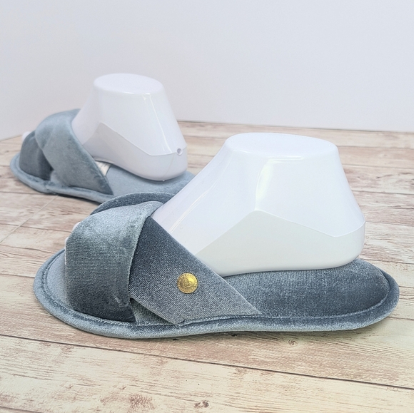 NWOB Dearfoam Blue Gray House Slipper Shoes - Picture 1 of 12